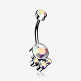 Majestic Sparkle Bali Internally Threaded Belly Button Ring
