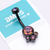 Detail View 3 of Blackline Majestic Sparkle Bali Internally Threaded Belly Button Ring-Vitrail Medium