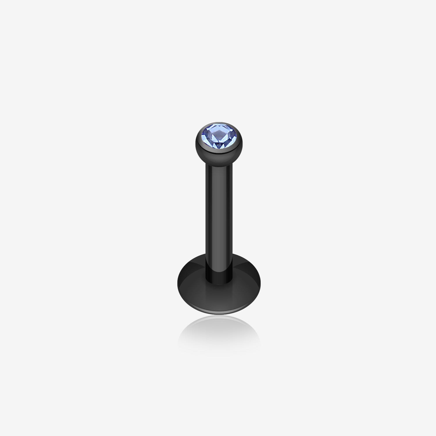 Colorline Gem Ball Internally Threaded Labret-Black/Blue