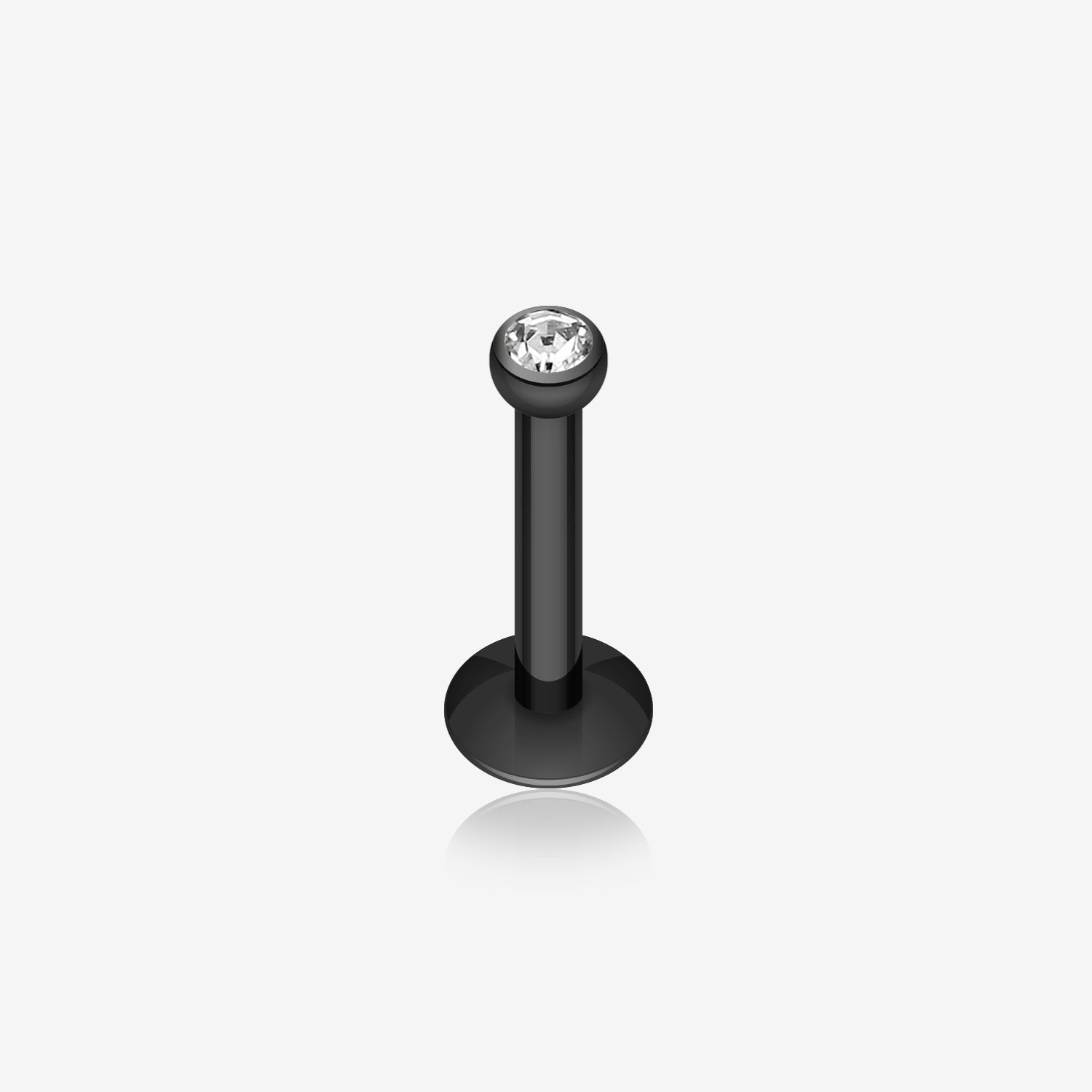 Colorline Gem Ball Internally Threaded Labret-Black/Clear