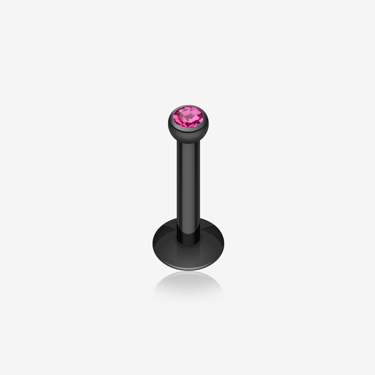 Colorline Gem Ball Internally Threaded Labret-Black/Fuchsia
