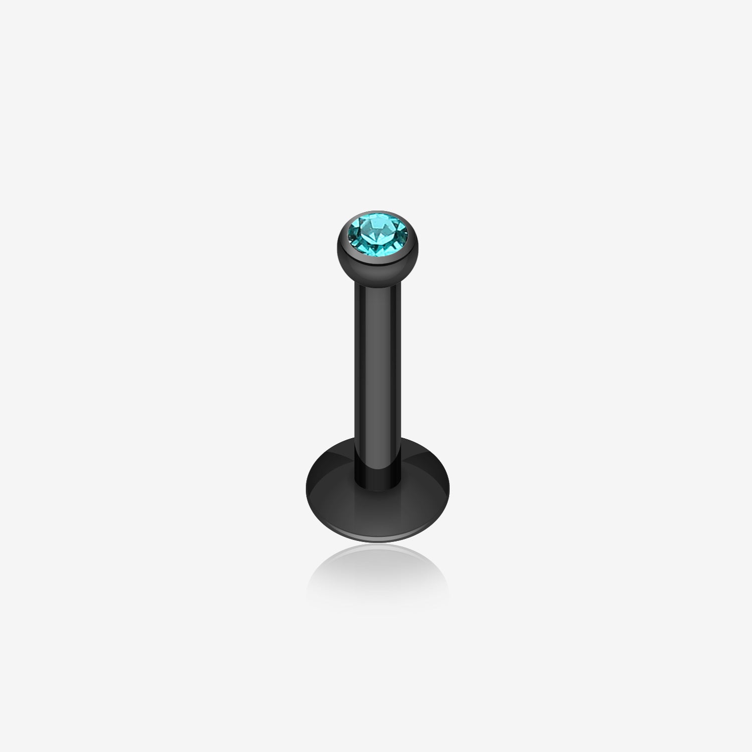 Colorline Gem Ball Internally Threaded Labret-Black/Teal