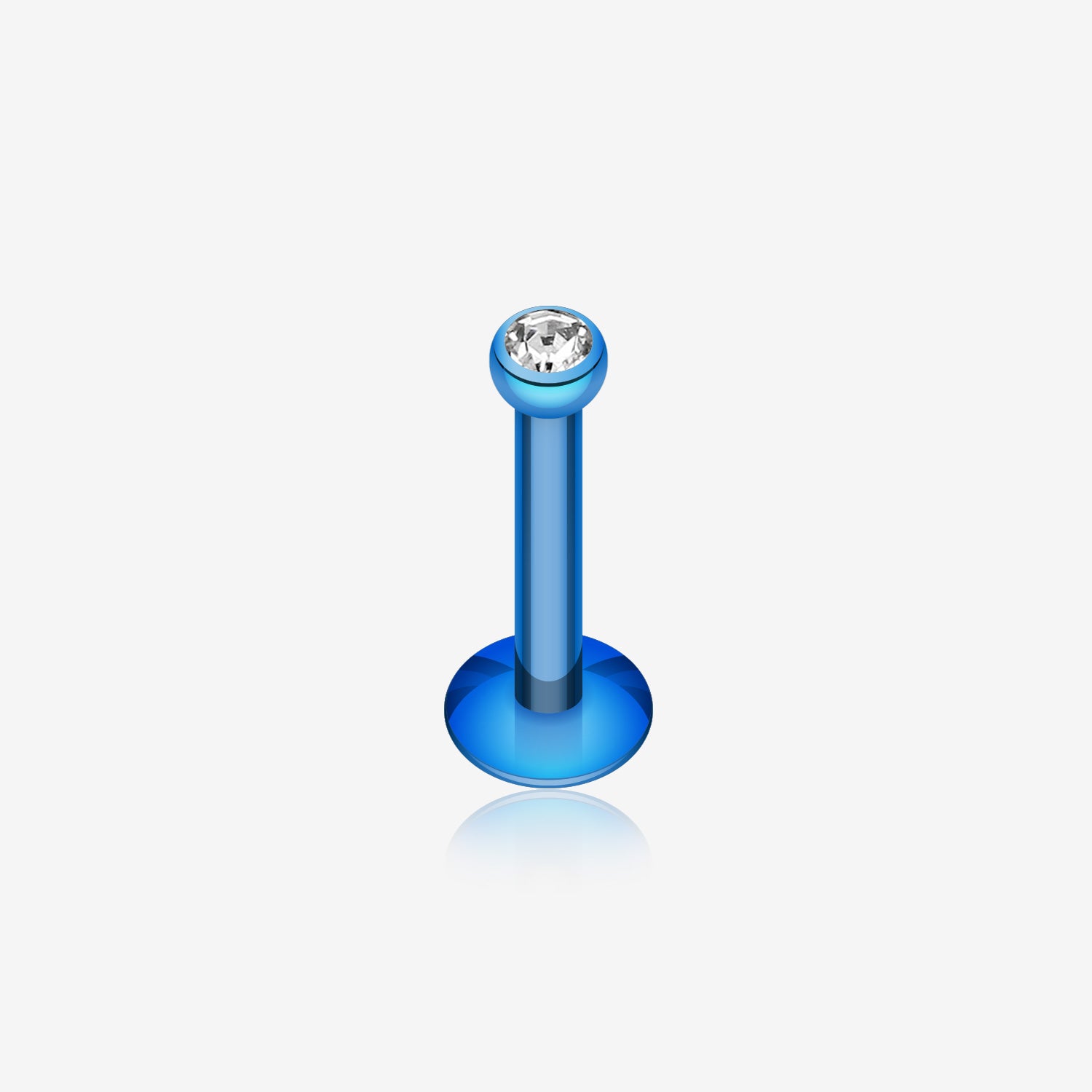 Colorline Gem Ball Internally Threaded Labret-Blue/Clear