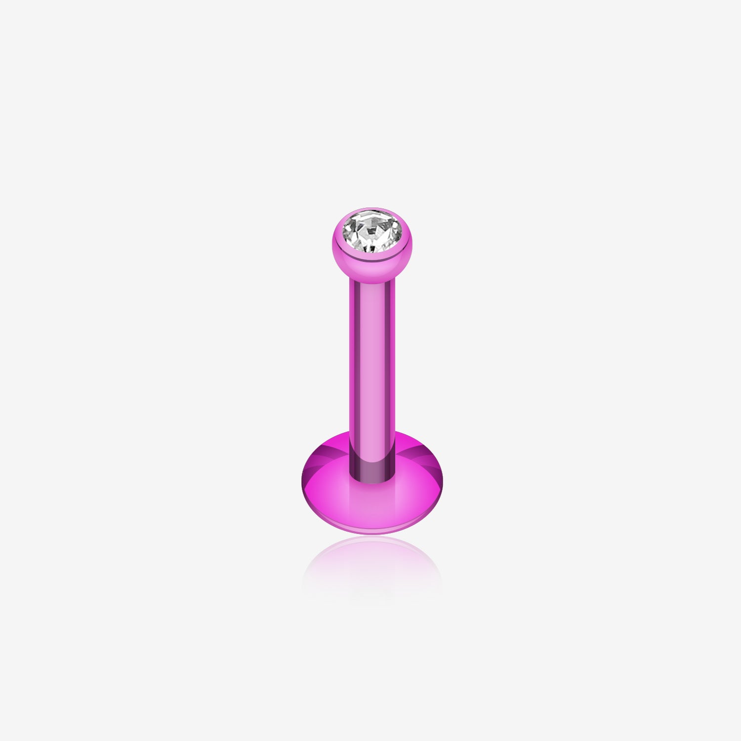 Colorline Gem Ball Internally Threaded Labret-Purple/Clear
