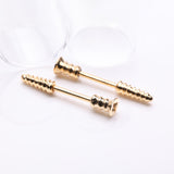 Detail View 1 of A Pair of Golden Nail Screw Bolt Steel Nipple Barbell