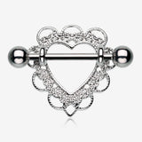 A Pair of Heart Filigree Nipple Shield Ring