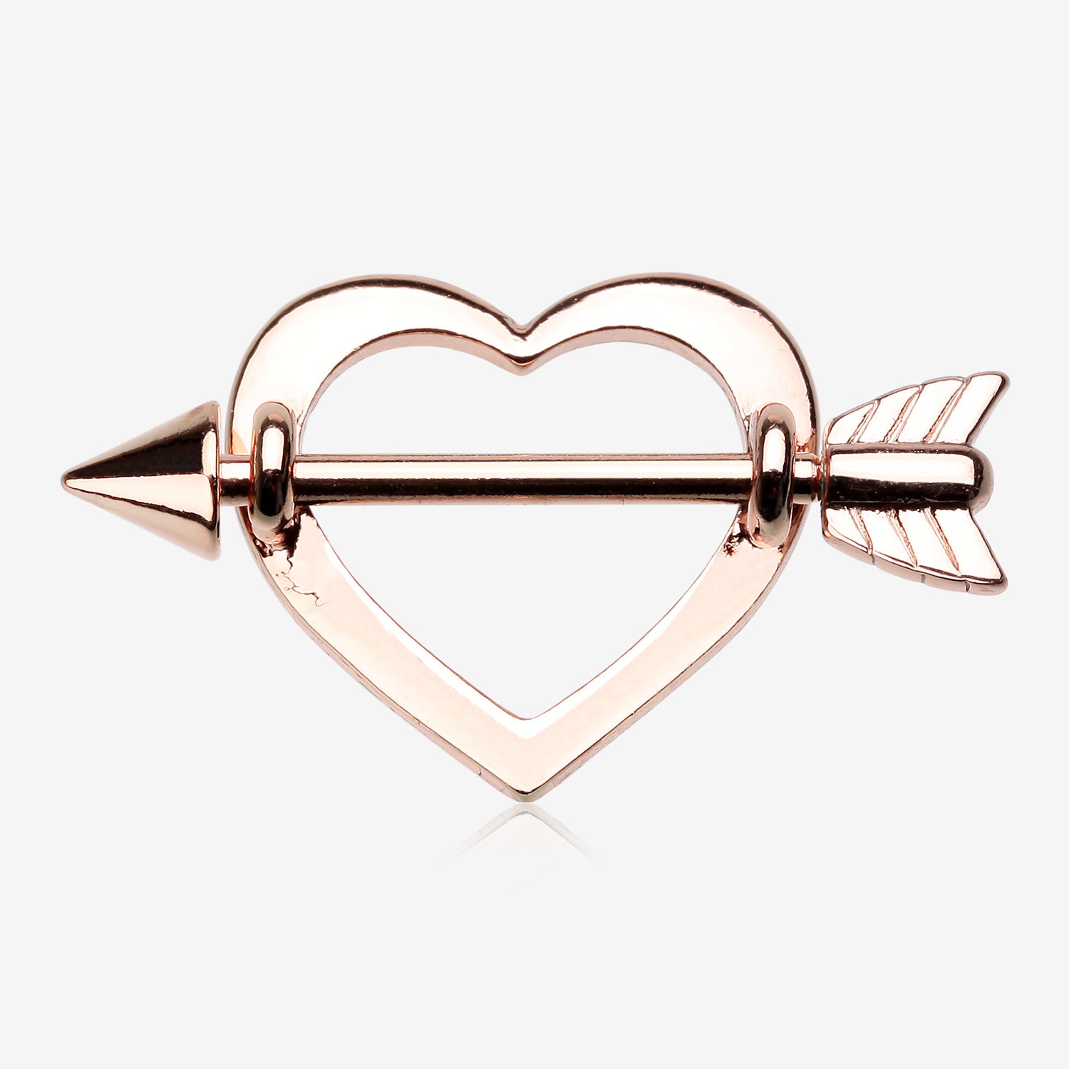 Rose Gold Cupid's Heart Nipple Shield Ring-Rose Gold