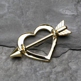 Detail View 1 of Golden Cupid's Heart Nipple Shield Ring-Gold