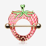 A Pair of Golden Strawberry Nipple Shield Ring