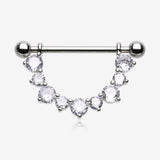 A Pair of Sparkle Elegance Multi-Gem Dangle Nipple Shield