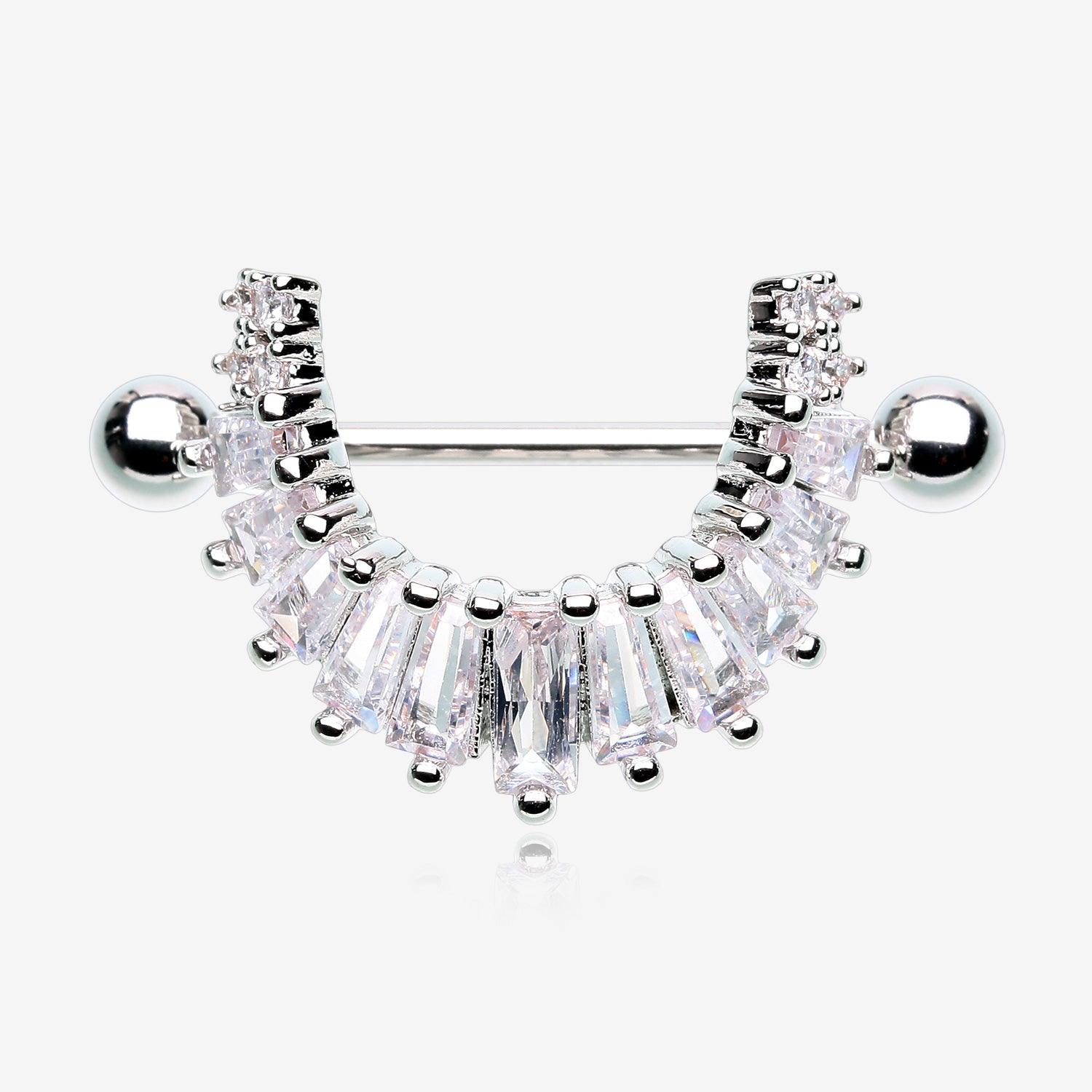 A Pair of Brilliant Maya Goddess Sparkle Dangle Nipple Shield-Clear Gem