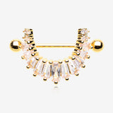 A Pair of Golden Brilliant Maya Goddess Sparkle Dangle Nipple Shield