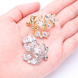 Detail View 3 of A Pair of Golden Butterfly Extravagant Sparkle Dangle Nipple Shield-Clear Gem