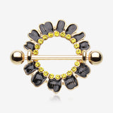 A Pair of Adorable Black Daisy Nipple Shield Ring