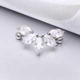 Detail View 1 of A Pair of Brilliant Marquise Lotus Sparkle Dangle Nipple Shield-Clear Gem