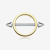 A Pair of Golden Halo Spikes Nipple Shield Ring