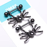 Detail View 3 of A Pair of Blackline Spider Dangle Steel Nipple Shield