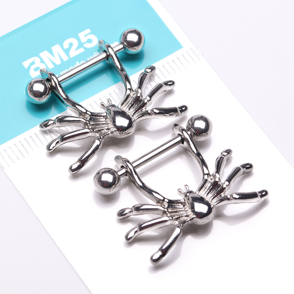 Detail View 3 of A Pair of Spider Dangle Steel Nipple Shield