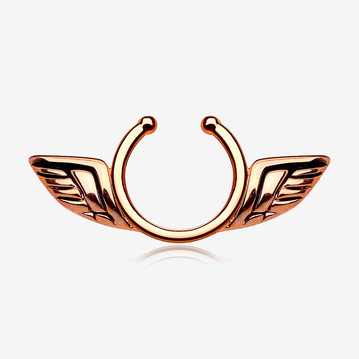 Rose Gold Angel Wings Clip On Non-Piercing Nipple Shield Ring