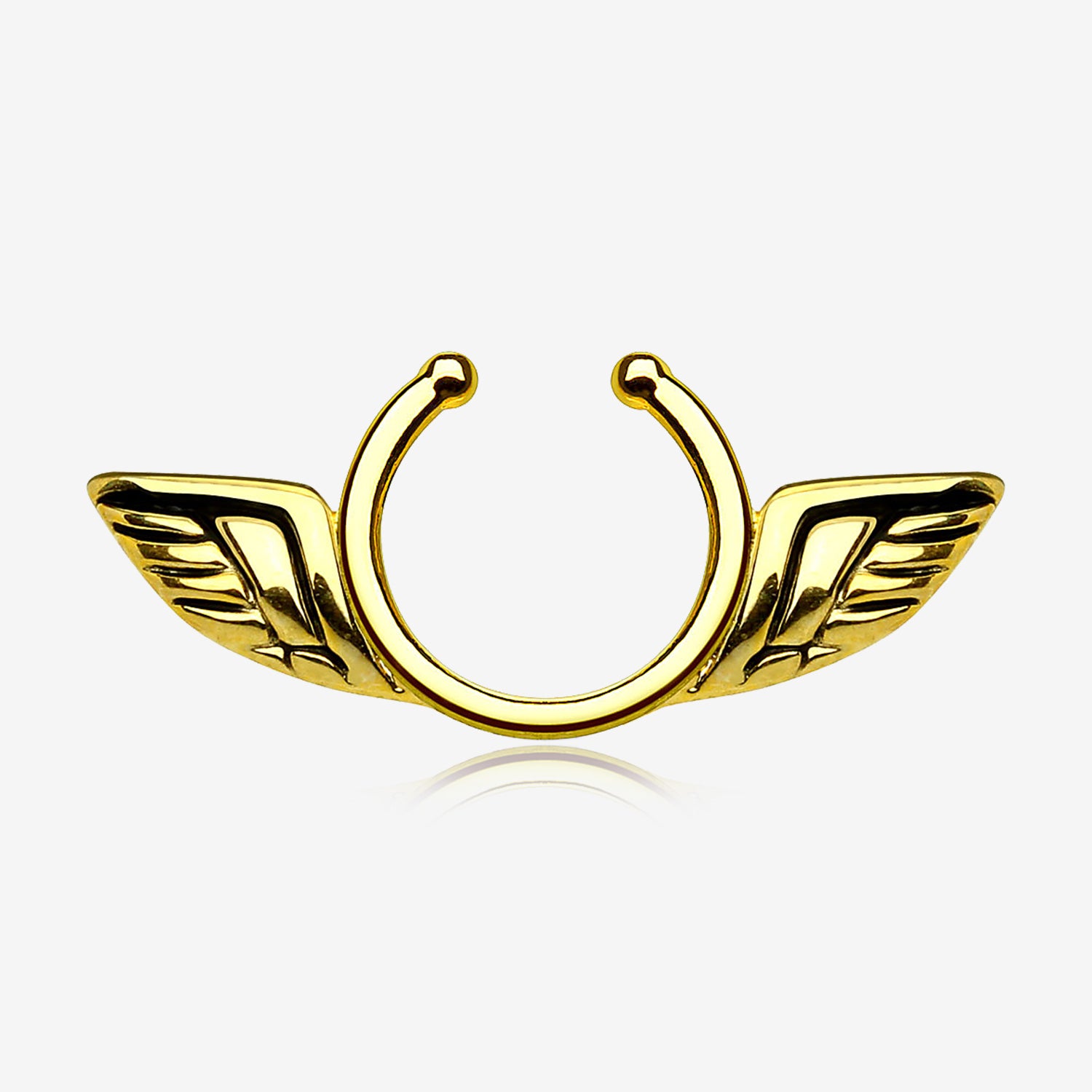 Golden Angel Wings Clip On Non-Piercing Nipple Shield Ring