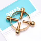 Detail View 4 of Golden Non-Piercing Adjustable Screw Clamp Nipple Ring