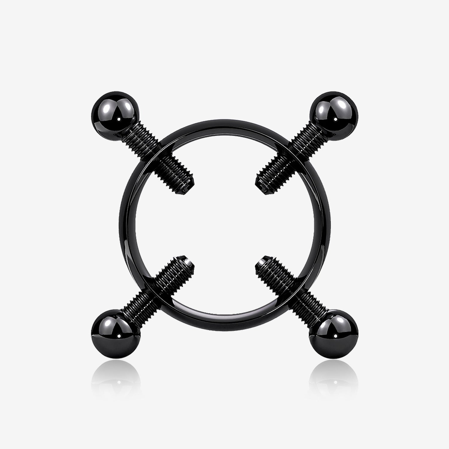 Blackline Non-Piercing Adjustable Screw Clamp Nipple Ring