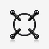 A Pair of Blackline Non-Piercing Adjustable Screw Clamp Nipple Ring