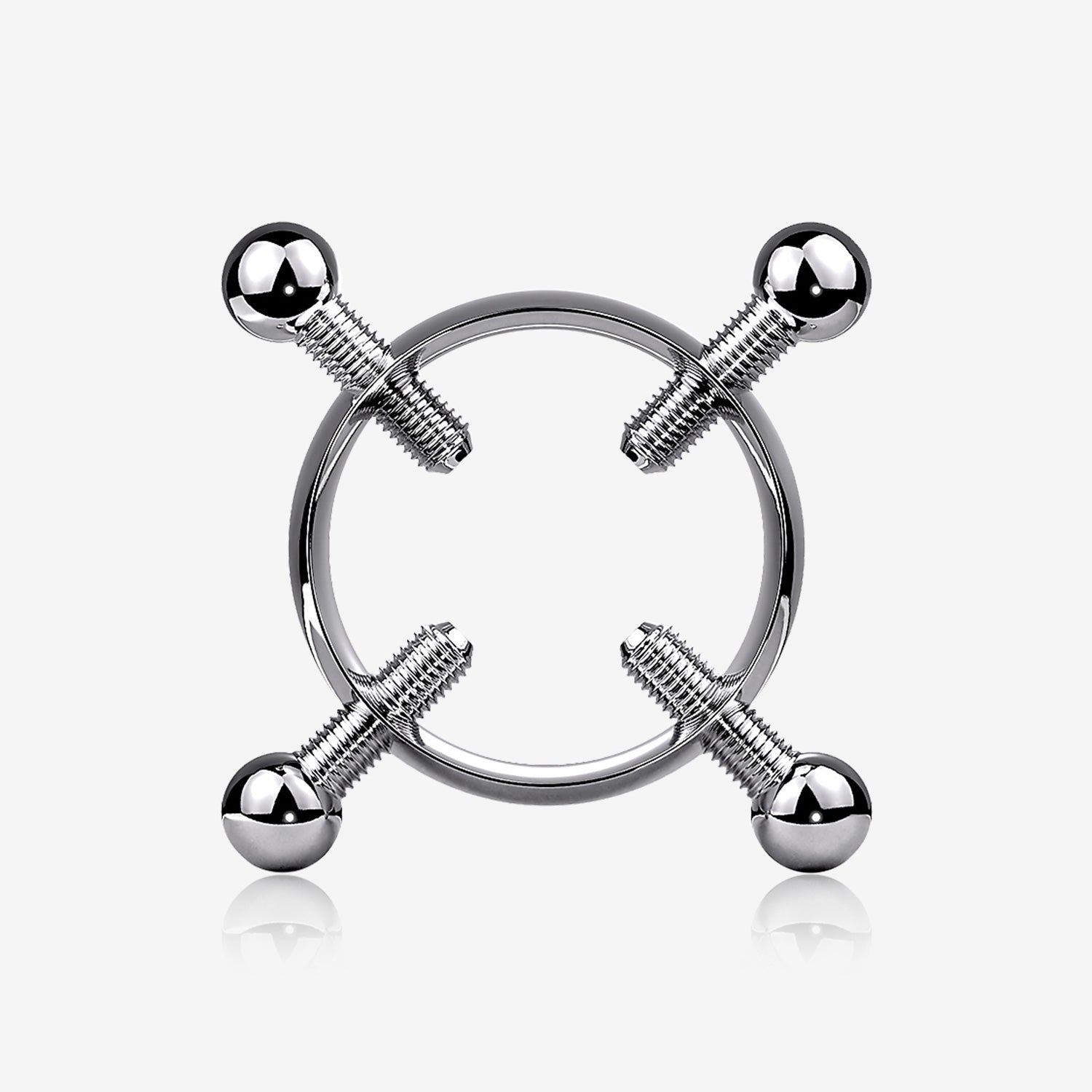 Steel Non-Piercing Adjustable Screw Clamp Nipple Ring