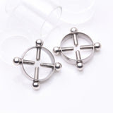 Detail View 1 of Steel Non-Piercing Adjustable Screw Clamp Nipple Ring