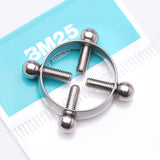 Detail View 4 of Steel Non-Piercing Adjustable Screw Clamp Nipple Ring