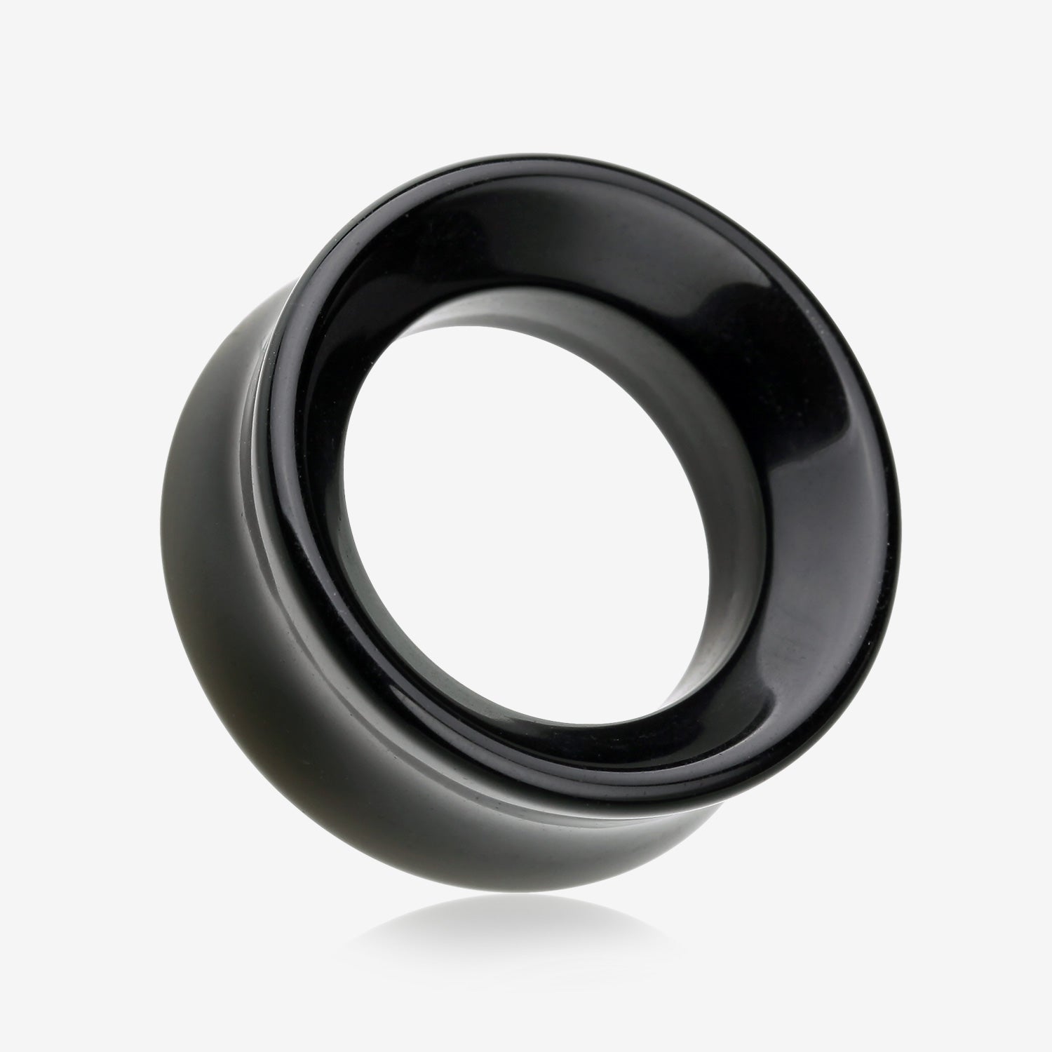 A Pair of Black Onyx Stone Double Flared Eyelet Plug-Black