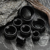 Detail View 2 of A Pair of Black Onyx Stone Double Flared Eyelet Plug-Black