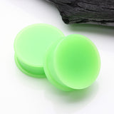 Detail View 1 of A Pair Of Soft Silicone Double Flared Plug-Green
