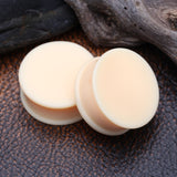 Detail View 1 of A Pair Of Soft Silicone Double Flared Plug-Peach