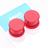 Detail View 3 of A Pair Of Soft Silicone Double Flared Plug-Red
