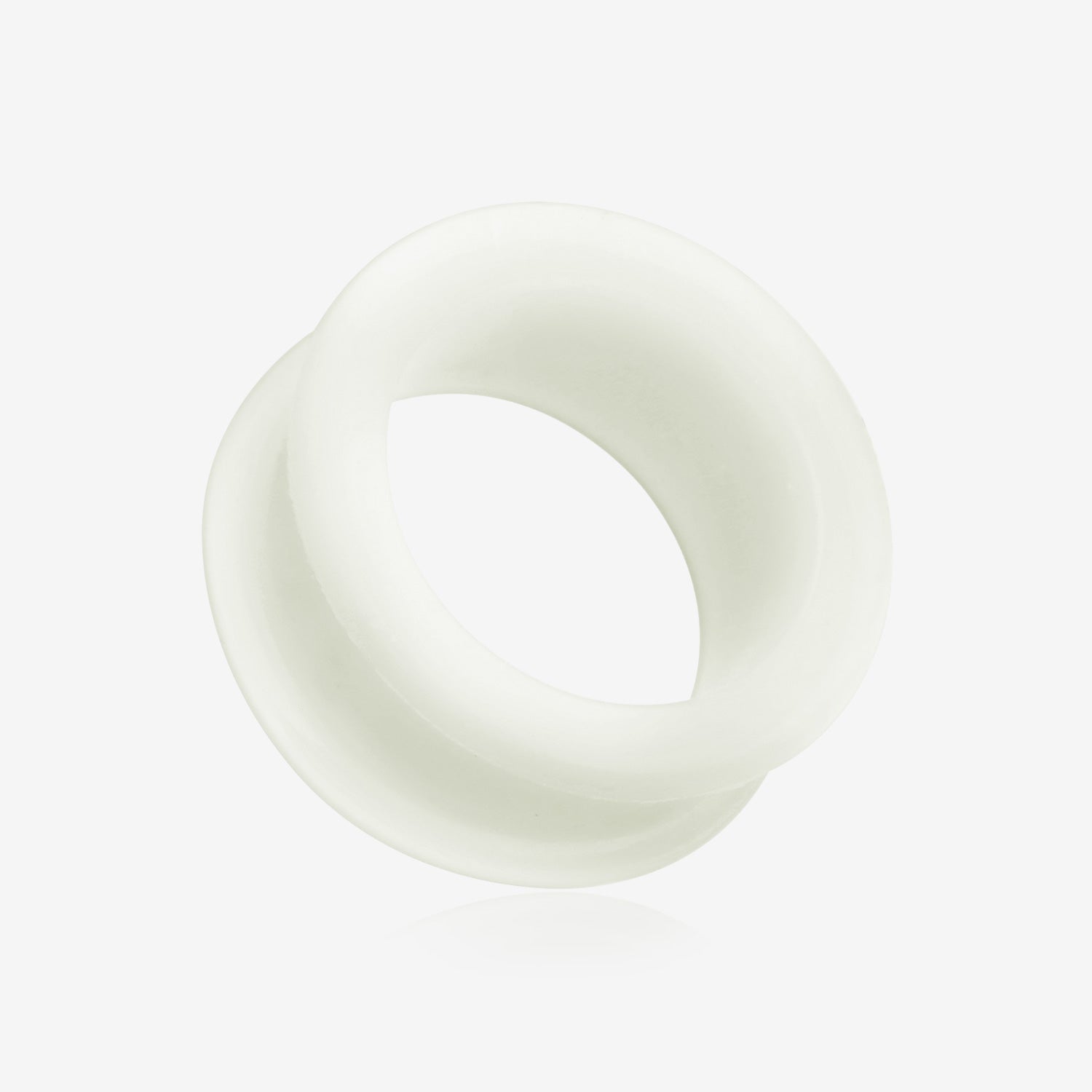 A Pair of Glow in the Dark Silicone Double Flared Ear Gauge Tunnel Plug-White