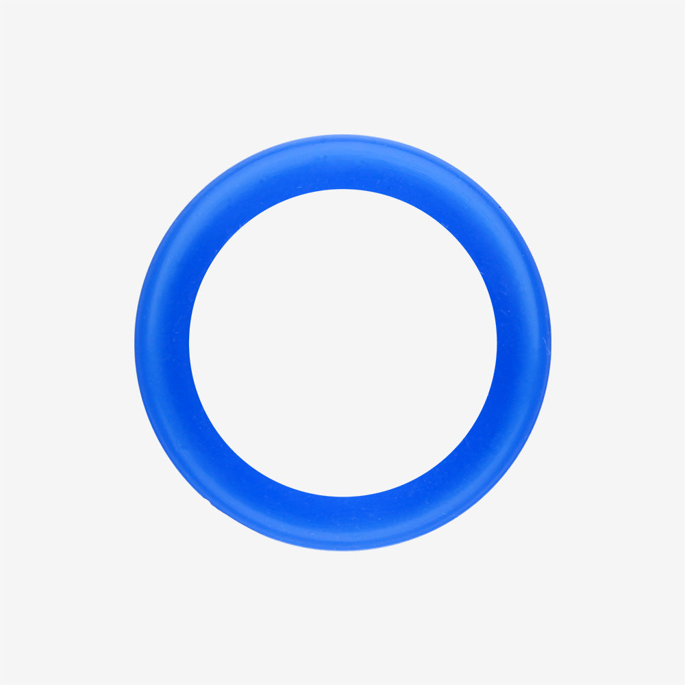 Detail View 3 of A Pair of Flexible Silicone Double Flared Ear Gauge Tunnel Plug-Blue