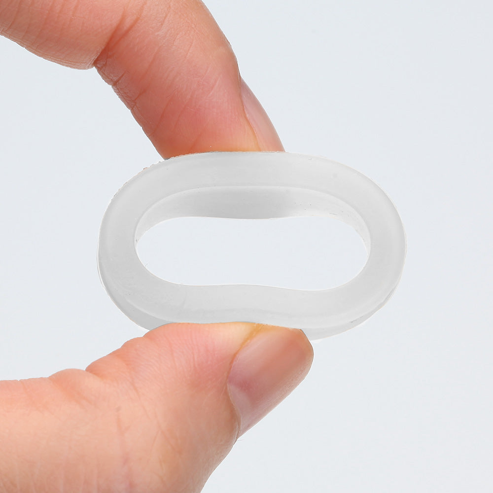 Detail View 2 of A Pair of Flexible Silicone Double Flared Ear Gauge Tunnel Plug-Clear Gem