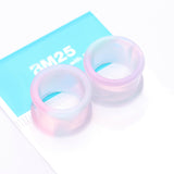 Detail View 3 of A Pair of Milky Way Camo Flexible Silicone Double Flared Tunnel Plug