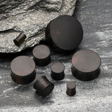Detail View 2 of A Pair of Tiger Ebony Wood Double Flared Plug-Black