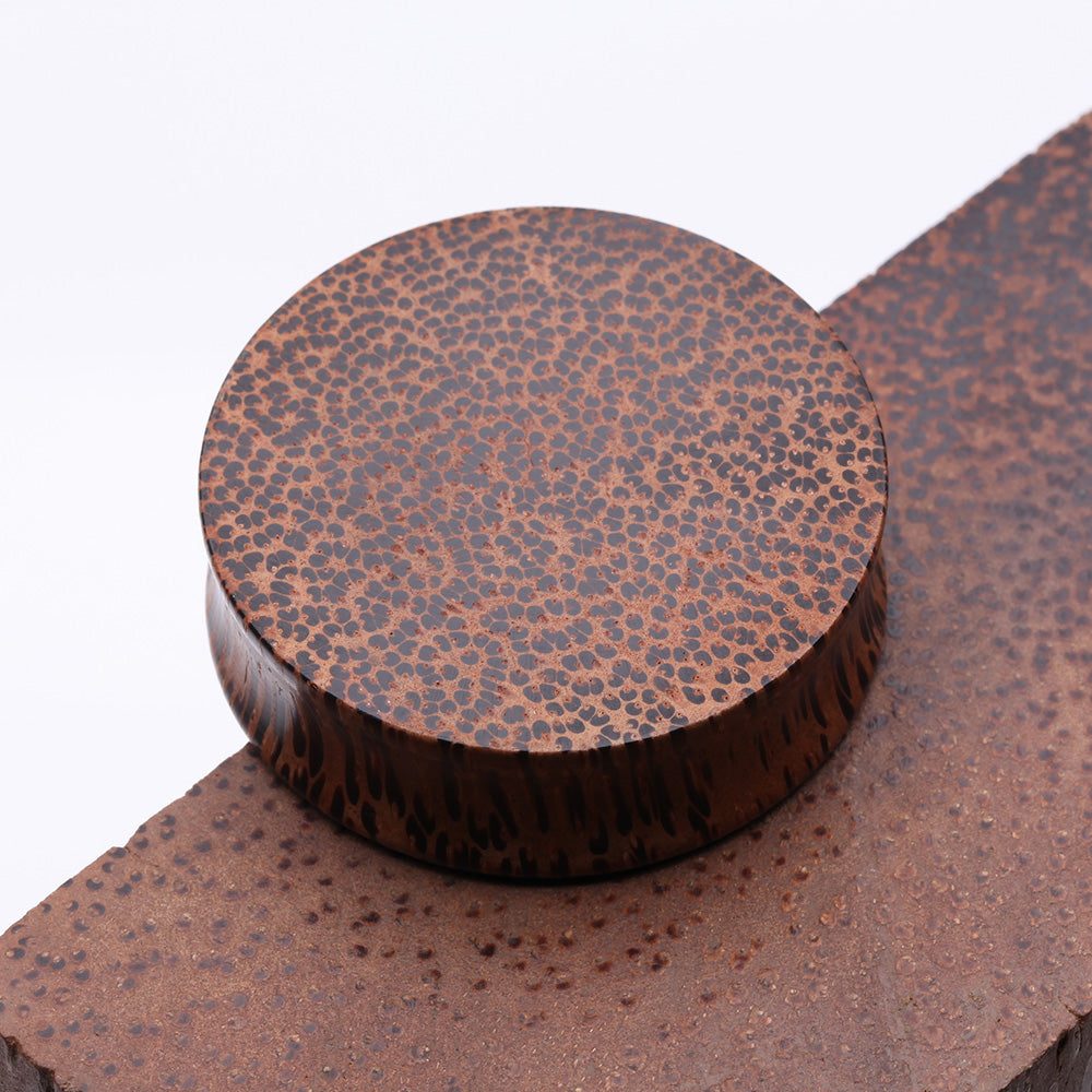 Detail View 3 of A Pair of Coconut Wood Double Flared Plug