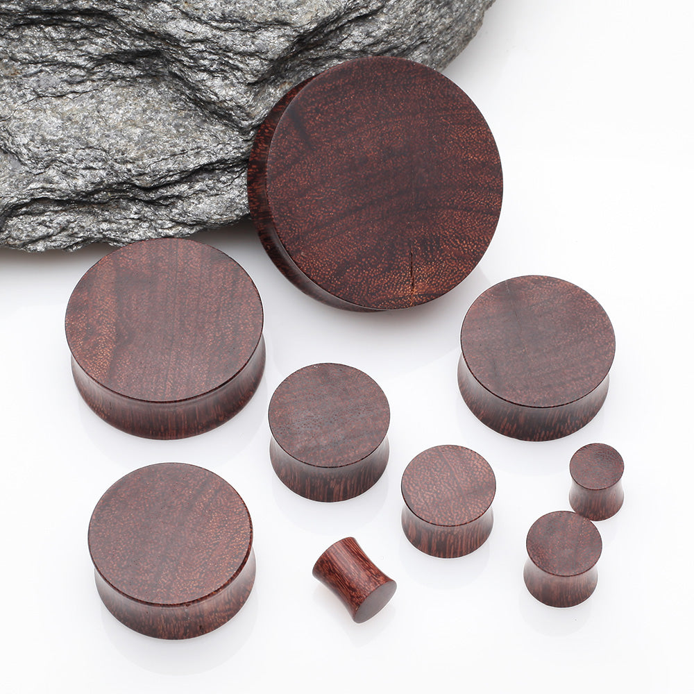 Detail View 2 of A Pair of Dark Tamarind Wood Double Flared Plug