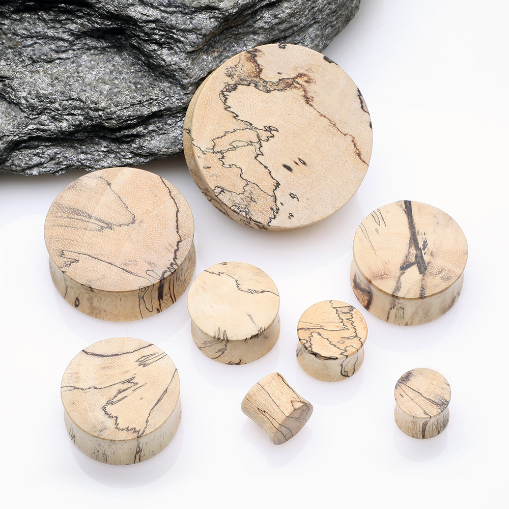Detail View 2 of A Pair of Old Tamarind Wood Double Flared Plug