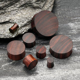 Detail View 2 of A Pair of Rosewood Double Flared Plug-Orange/Brown