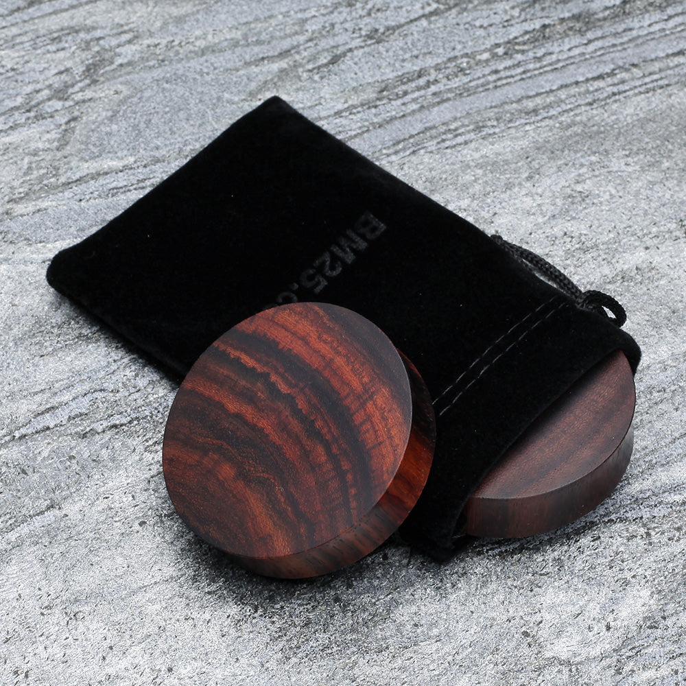 Detail View 4 of A Pair of Rosewood Double Flared Plug-Orange/Brown