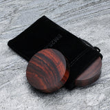 Detail View 4 of A Pair of Rosewood Double Flared Plug-Orange/Brown