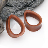 Detail View 1 of A Pair of Teardrop Sabo Wood Double Flared Tunnel Plug