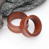 Detail View 1 of A Pair of Sabo Wood Double Flared Tunnel Plug