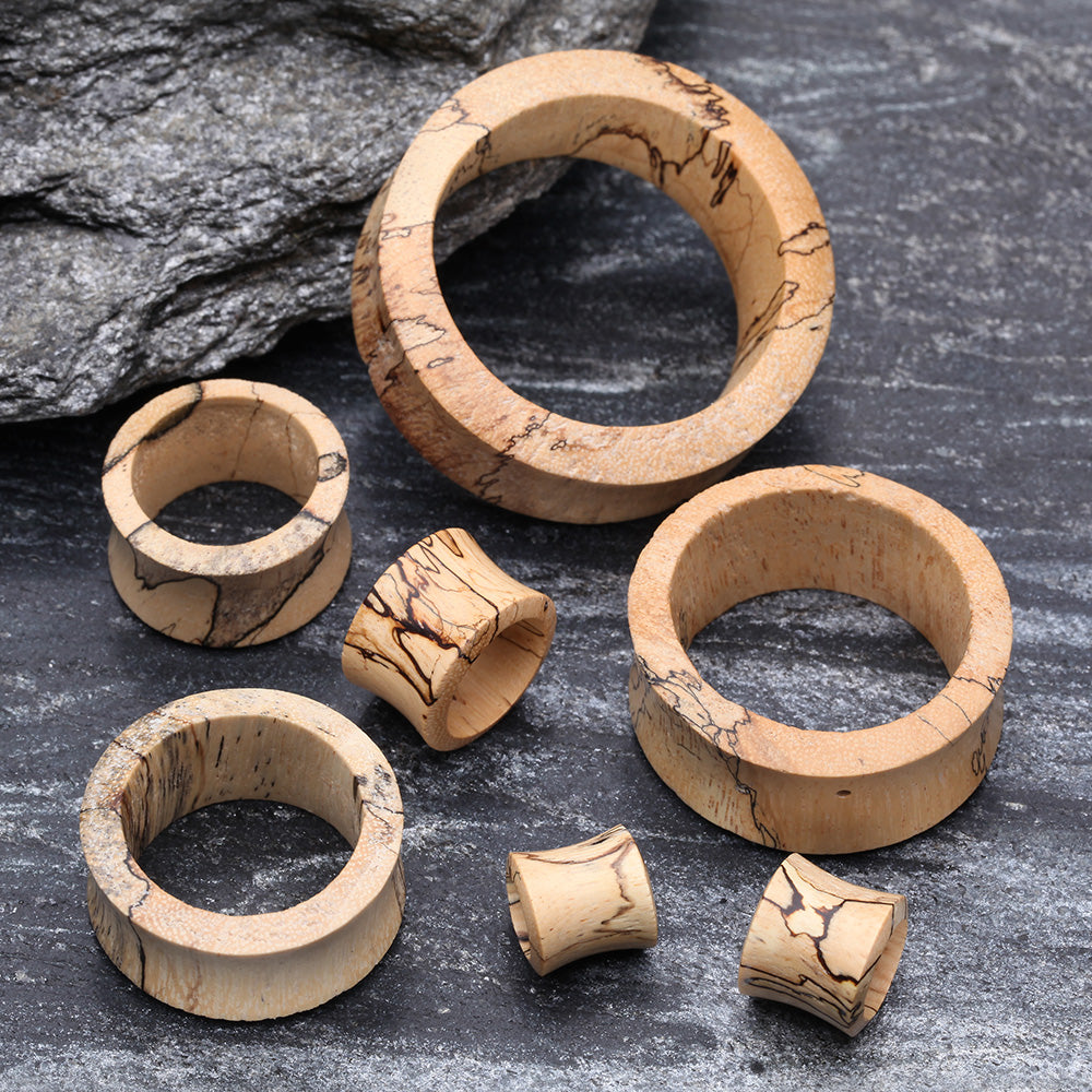 Detail View 2 of A Pair of Old Tamarind Wood Double Flared Tunnel Plug