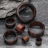 Detail View 2 of A Pair of Rosewood Double Flared Tunnel Plug